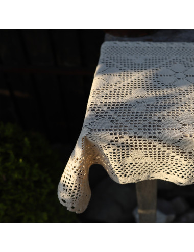 Bieżnik 50x100 rustykalny szydełko beż