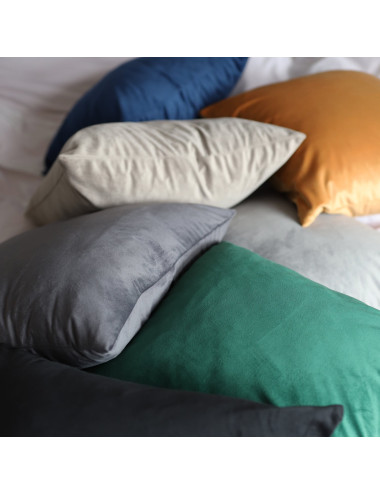 Poszewka na poduszkę ciemnoszara 45x45 gładka MEDIOLAN