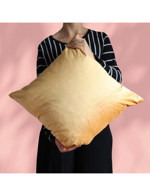 Poszewka na poduszkę musztardowa gładka 45x45 MEDIOLAN