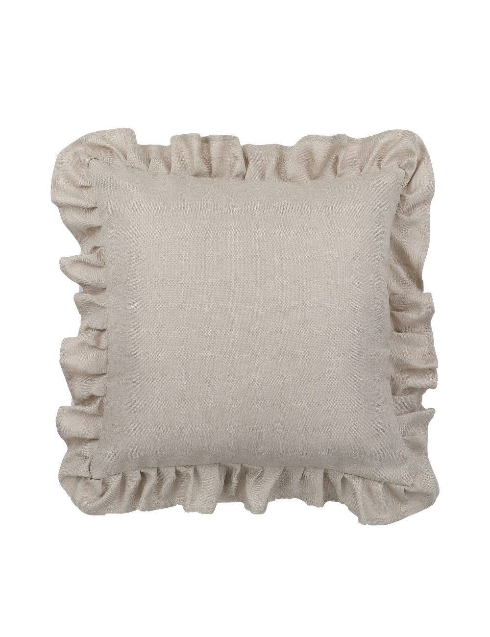 Poszewka beżowa z falbanką na obwodzie 45x45 NATURAL