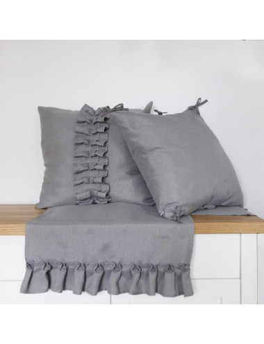 Bieżnik szary 45x150 z falbanką NATURAL