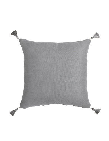 Poszewka szara z frędzlami 45x45 NATURAL