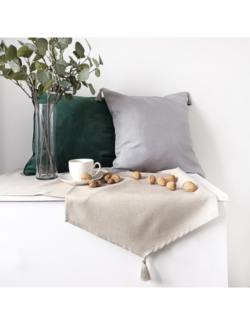 Bieżnik beżowy 45x220 frędzle NATURAL