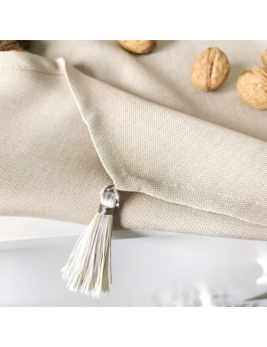 Bieżnik beżowy 45x220 frędzle NATURAL