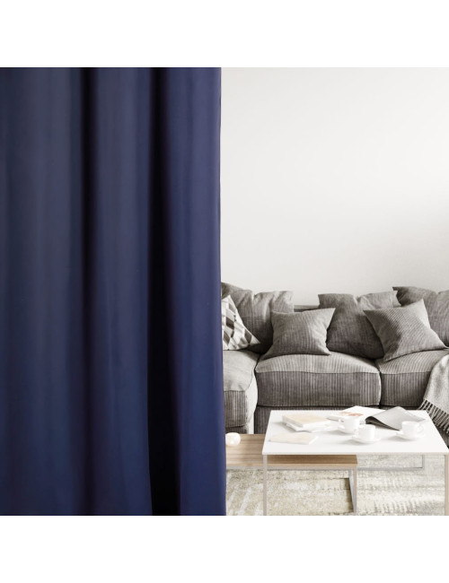 Zasłona zaciemniająca gotowa 140x260 - granatowa na przelotkach