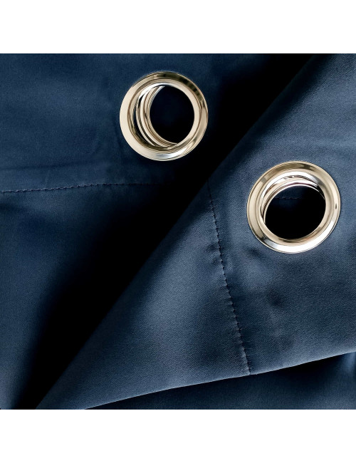 Zasłona zaciemniająca gotowa 140x260 - granatowa na przelotkach