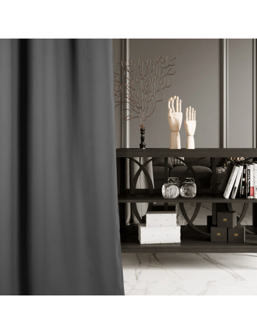 Zasłona gotowa 140x260 zaciemniająca 100% szara na przelotkach