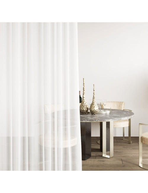 Biała firana na przelotkach 140x260 batyst