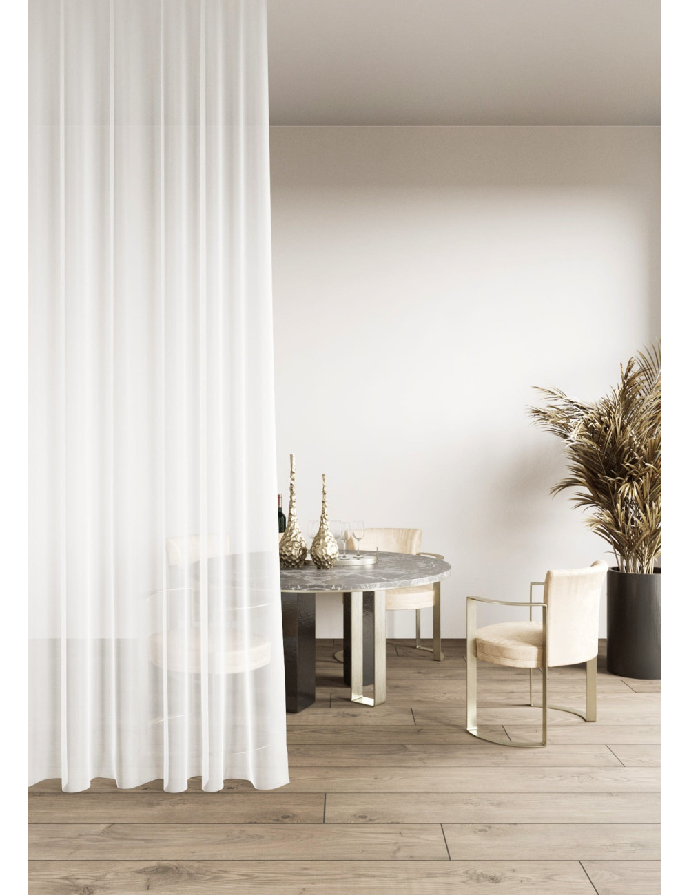 Biała firana na przelotkach 140x260 batyst