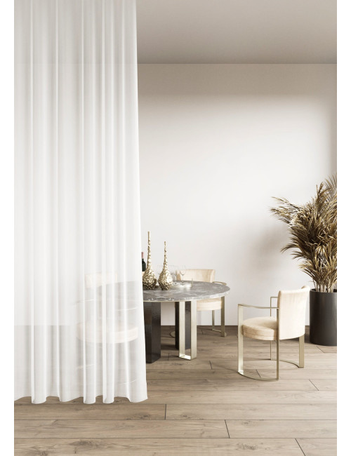 Biała firana na przelotkach 140x260 batyst