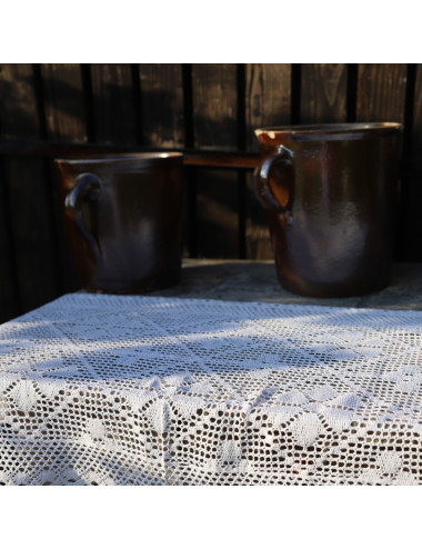 Bieżnik 60x120 rustykalny szydełko biel