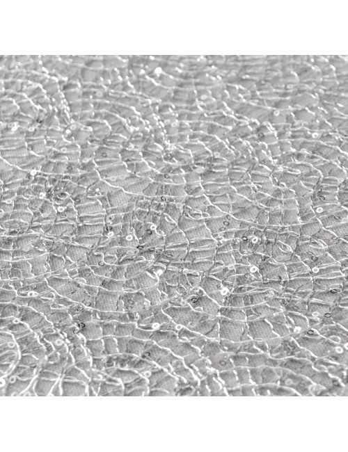 Bieżnik 35x140 glamour szary ze srebrem