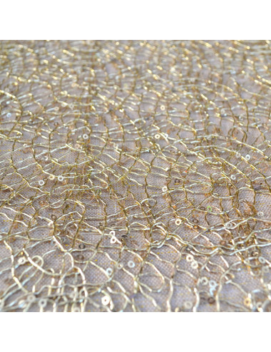 Bieżnik 35x170 glamour beżowy ze złotem