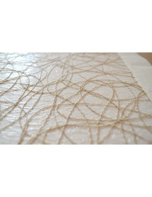 Bieżnik 35x170 glamour biały ze złotem