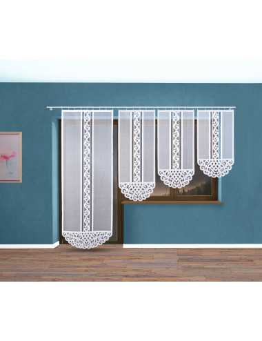 Biała firana ozdobna - panel ekran 60x120. Żakardowe firany okienne KETHER