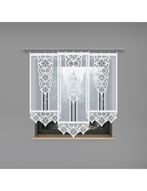 Biała firana ozdobna - panel ekran 60x140. Żakardowe firany okienne KLAUDIA