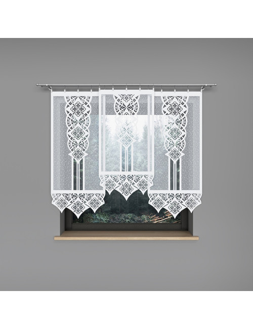 Biała firana ozdobna - panel ekran 60x120. Żakardowe firany okienne KLAUDIA