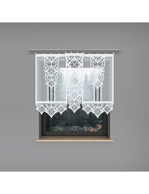 Biała firana ozdobna - panel ekran 60x120. Żakardowe firany okienne KLAUDIA