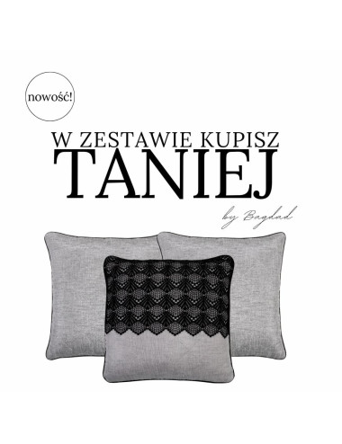 Zestaw poszewek dekoracyjnych pikowanych srebrnych SHINY