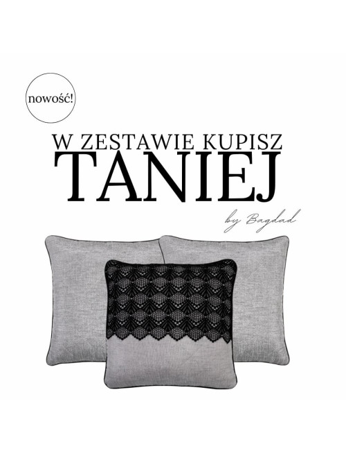 Zestaw poszewek dekoracyjnych pikowanych srebrnych SHINY
