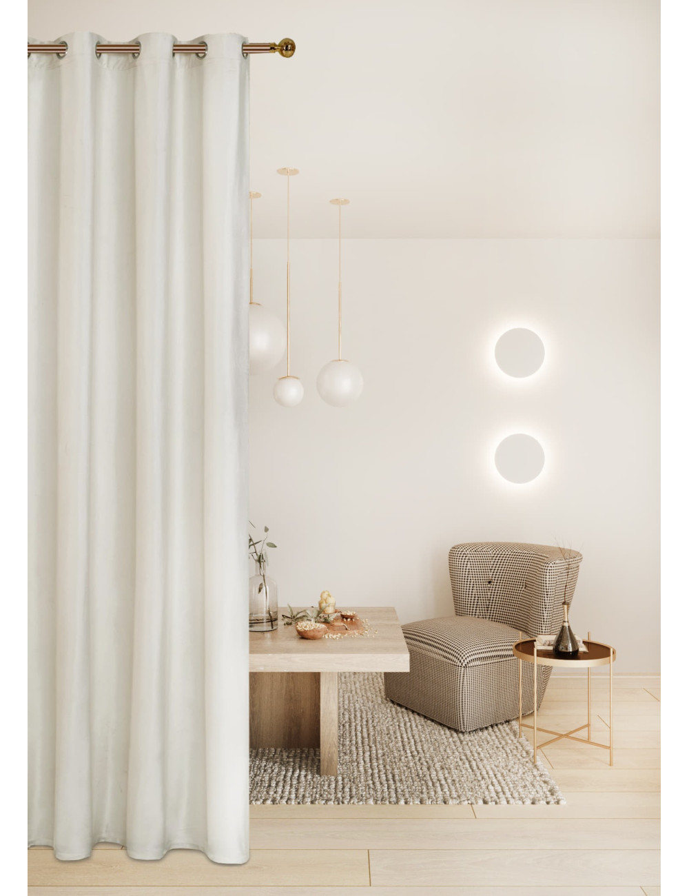 Zasłona na przelotkach 140x250 kremowa MONIKA