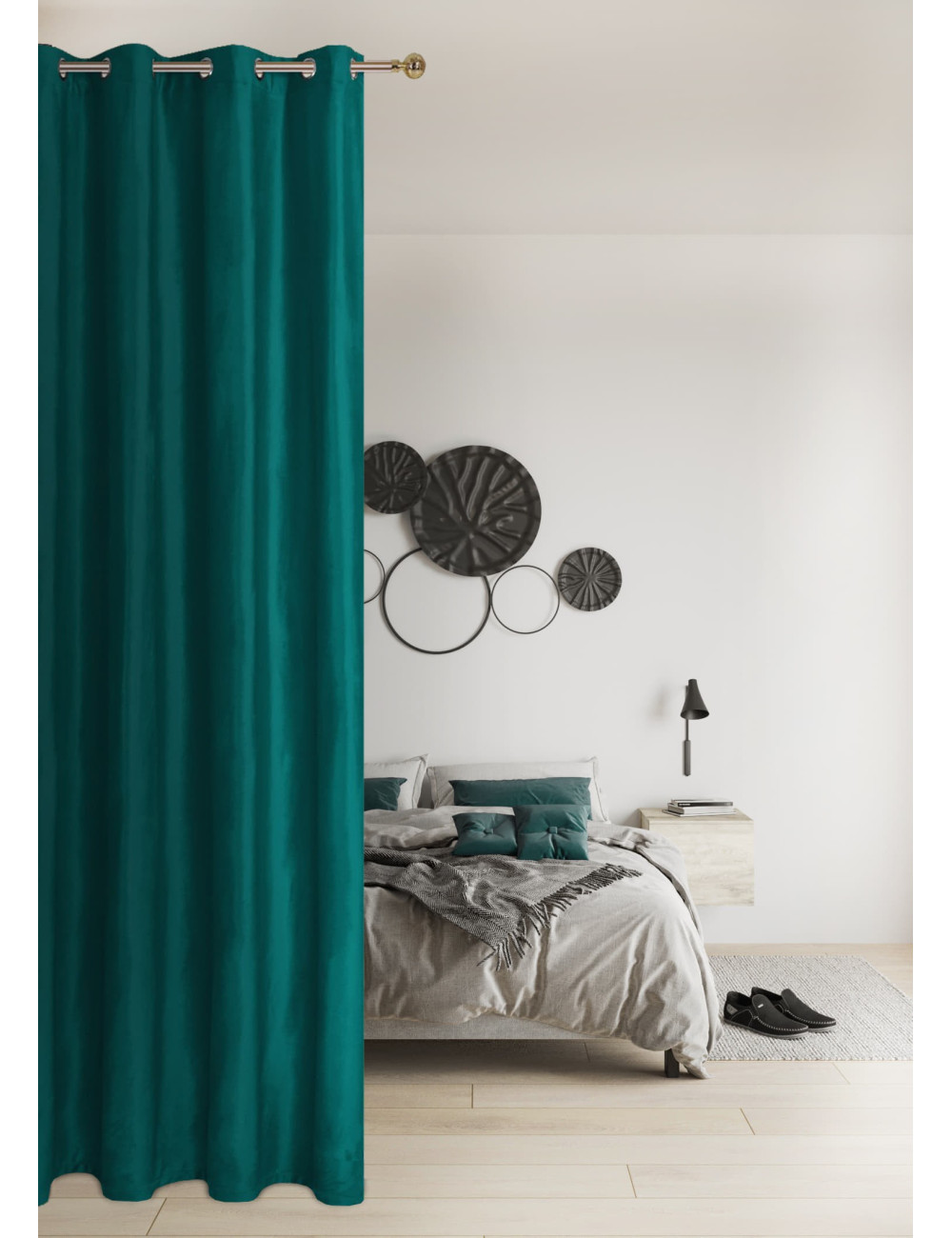 Zasłona na przelotkach 140x250 turkus ciemny MONIKA