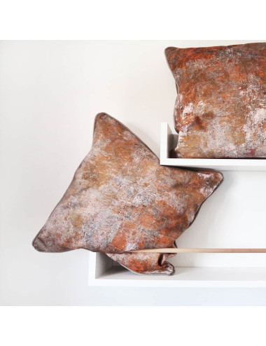 Poszewka ozdobna 45x45 VULCANO Velvet brąz miedź