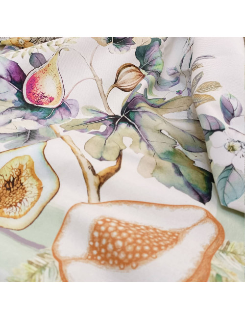 Obrus wodoodporny JULIA 150x250cm biały w kwiaty