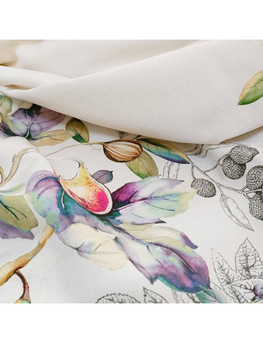 Obrus wodoodporny JULIA 150x250cm biały w kwiaty