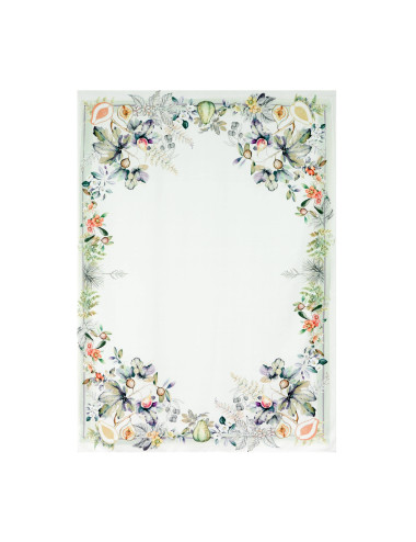 Obrus wodoodporny JULIA 150x250cm biały w kwiaty