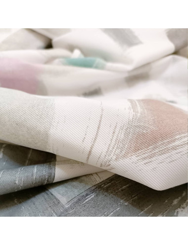 Obrus wodoodporny VIRGINIA 150x150cm geometryczna biel i beż