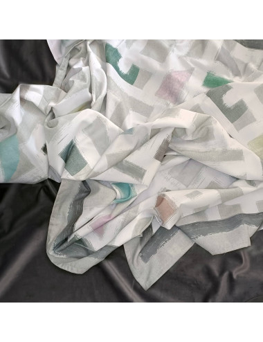 Obrus wodoodporny VIRGINIA 150x250cm geometryczna biel i beż - 4