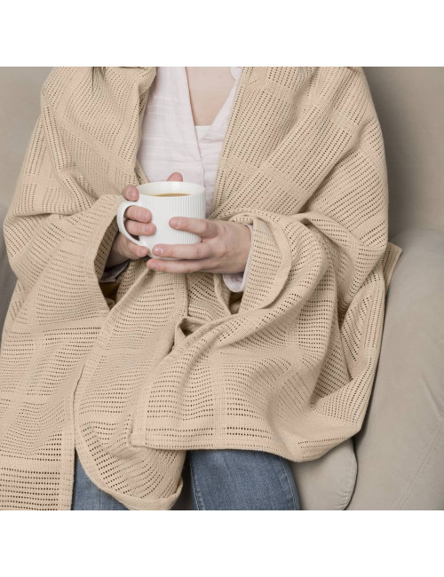 Koc narzuta 150x200 BOHO beżowy