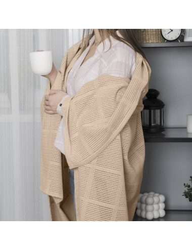 Koc 150x200 BOHO beżowy - 6