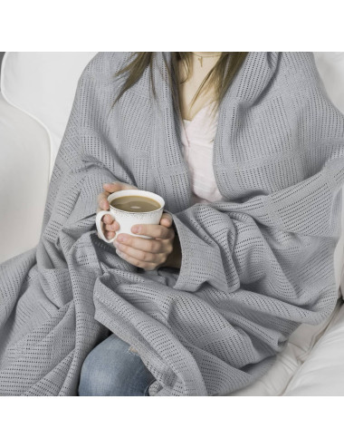 Koc narzuta 150x200 BOHO szary