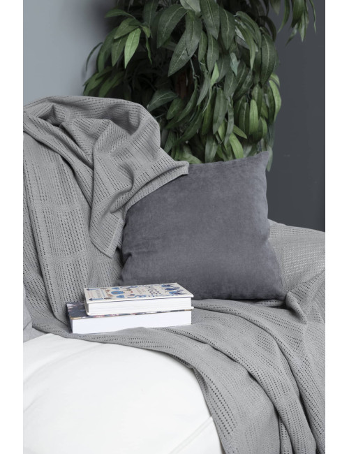 Koc narzuta 150x200 BOHO szary