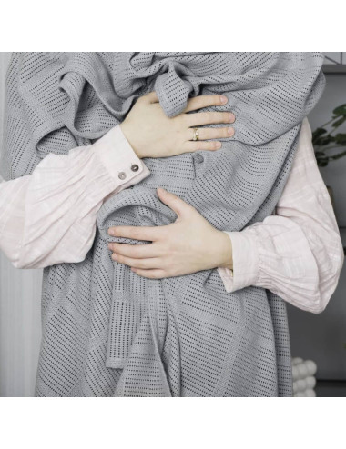 Koc narzuta 150x200 BOHO szary