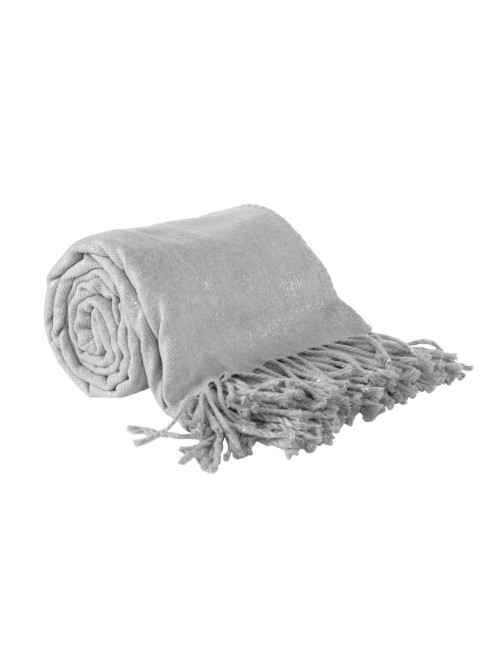 Koc 150x200 SIENNA szary srebrny nadruk