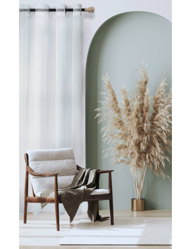 Biała firana na przelotkach 150x265 siatka