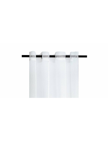 Biała firana na przelotkach 150x265 siatka