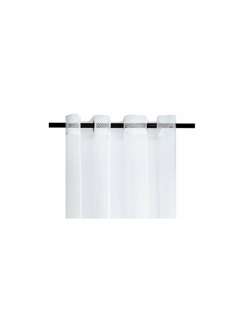 Biała firana na przelotkach 150x265 siatka