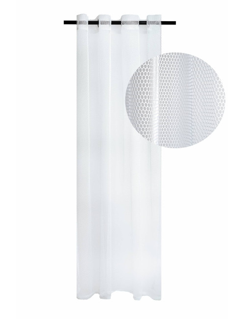 Biała firana na przelotkach 150x265 siatka