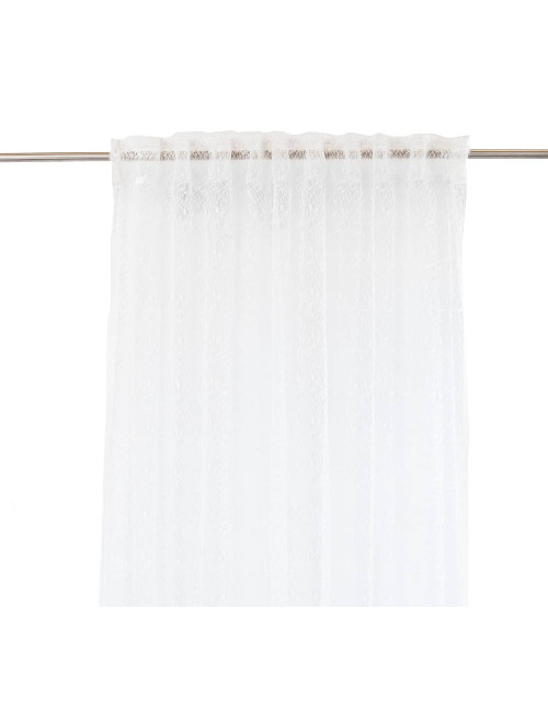 Biała firana na taśmie marszczącej 140x270 siatka