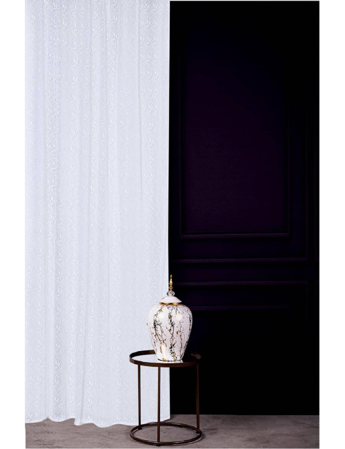 Biała firana na taśmie marszczącej 140x270 siatka