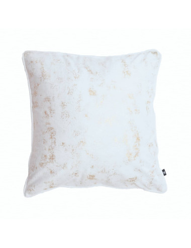 Poszewka 45x45 biała ze złotym nadrukiem velvet