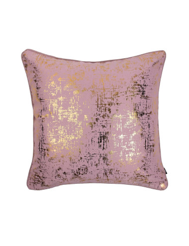 Poszewka 45x45 pudrowy róż złote zdobienia