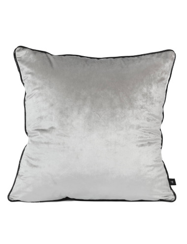 Poszewka 50x50 POSH szara welwet obszycie ekoskóra