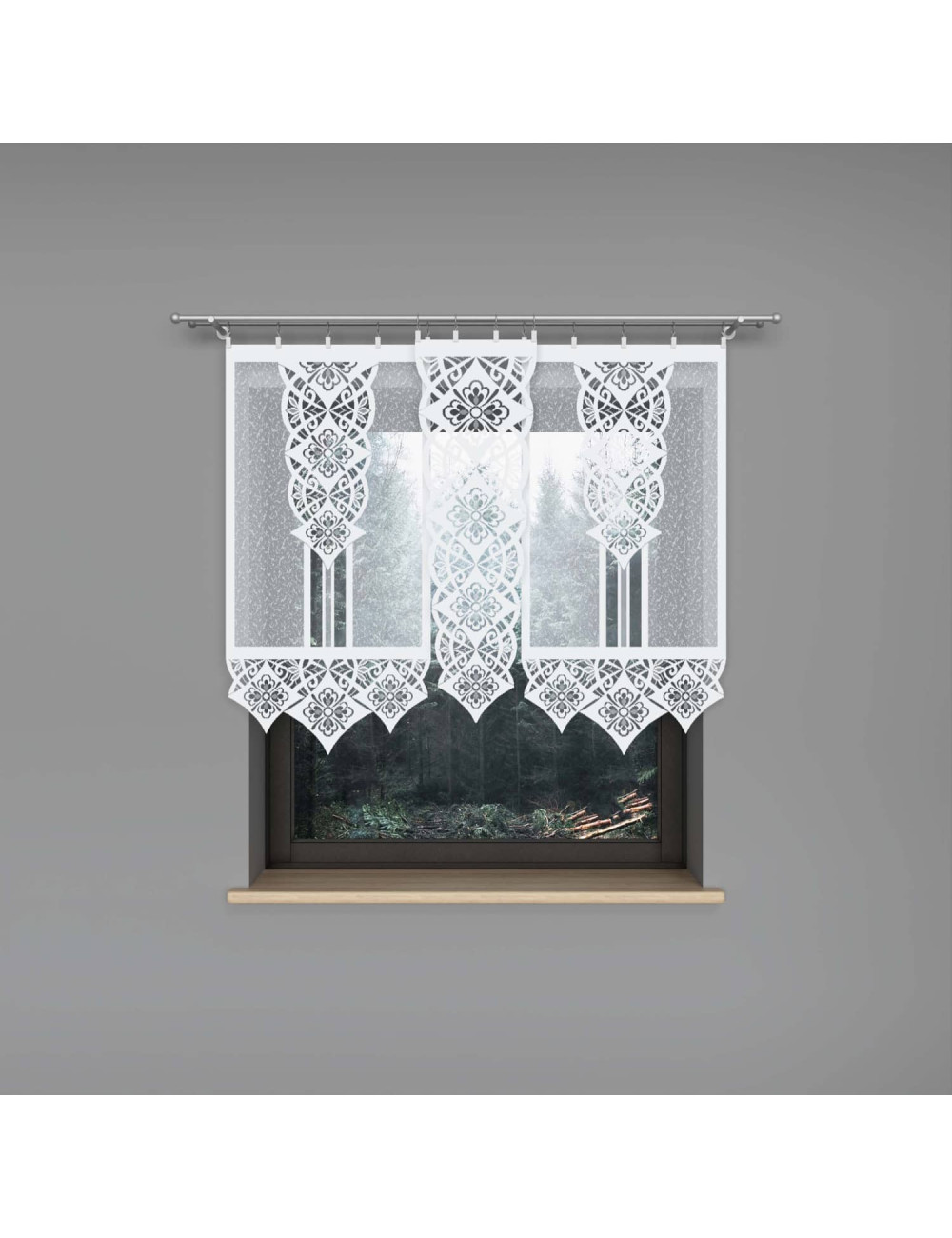 Panel biały żakardowy krawat KLAUDIA 35x110