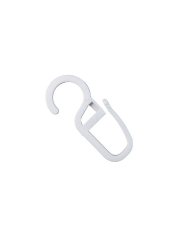 Agrafka haczyk do kółek duża biała 10 mm