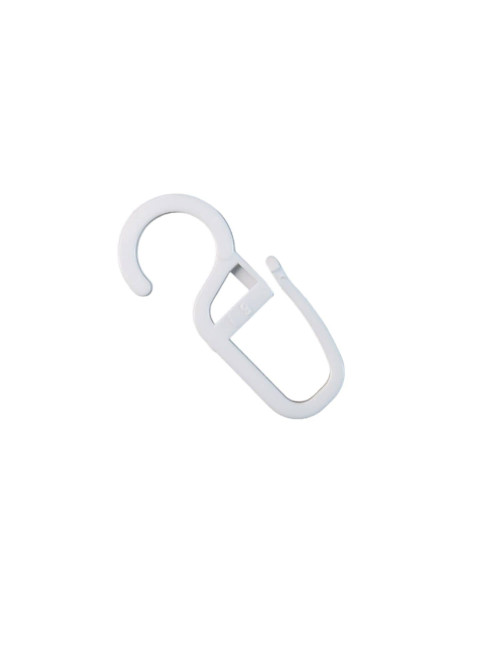 Agrafka haczyk do kółka duża biała 10 mm - 1